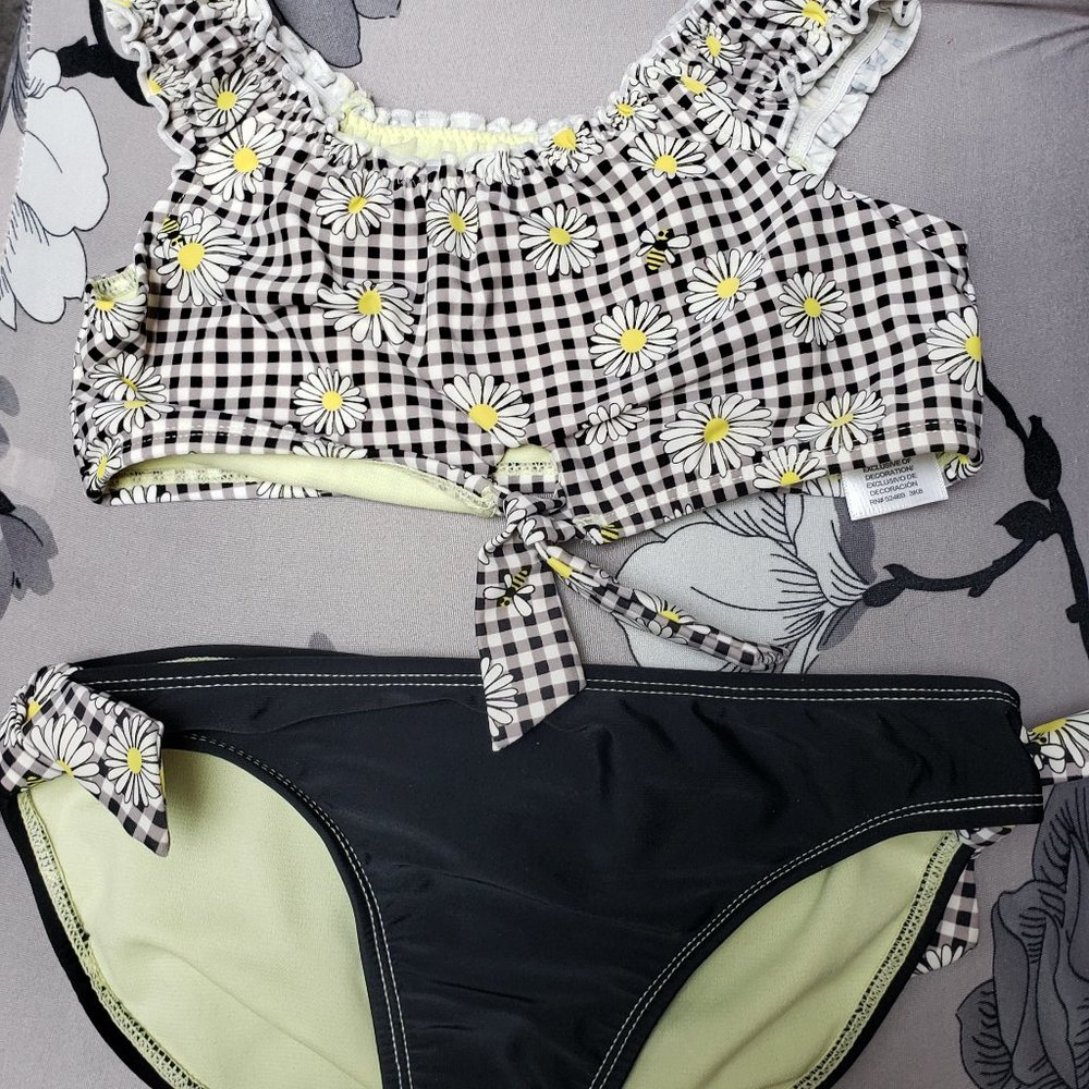 Wonder Nation Girls Daisies Bikini   Size M 7/8